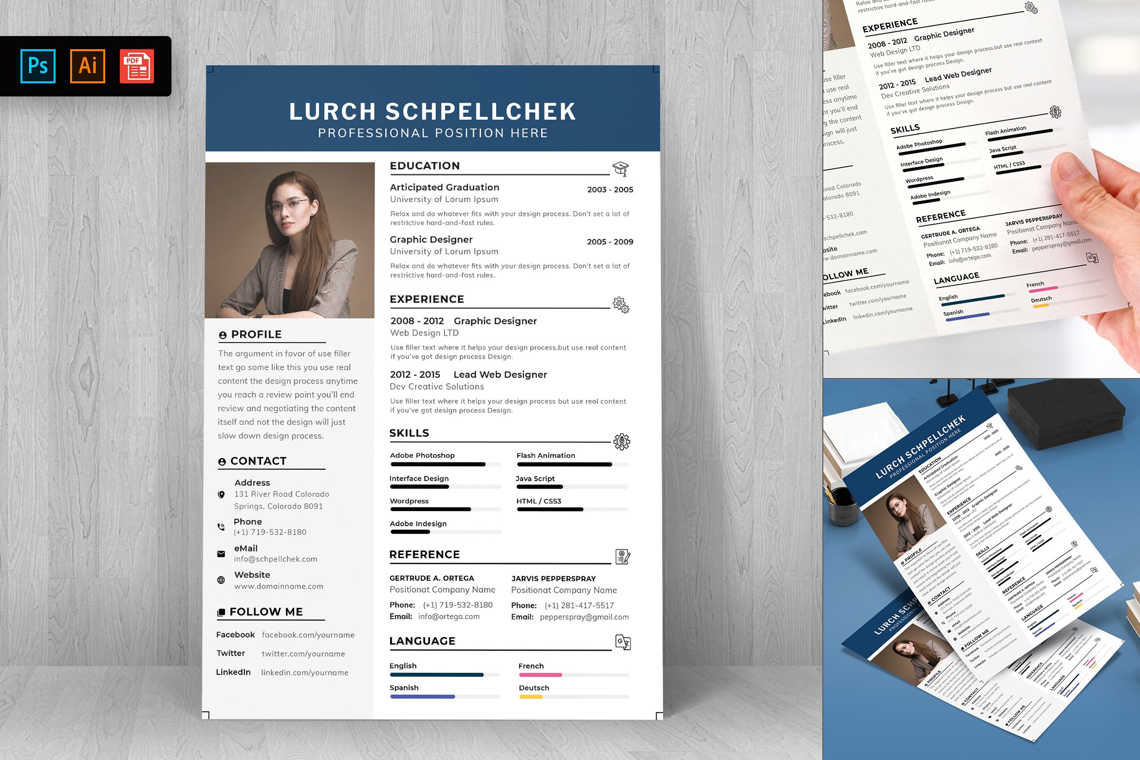 Minimal CV Resume Template cover image.