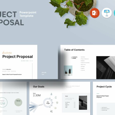 Project Proposal Powerpoint Template cover image.