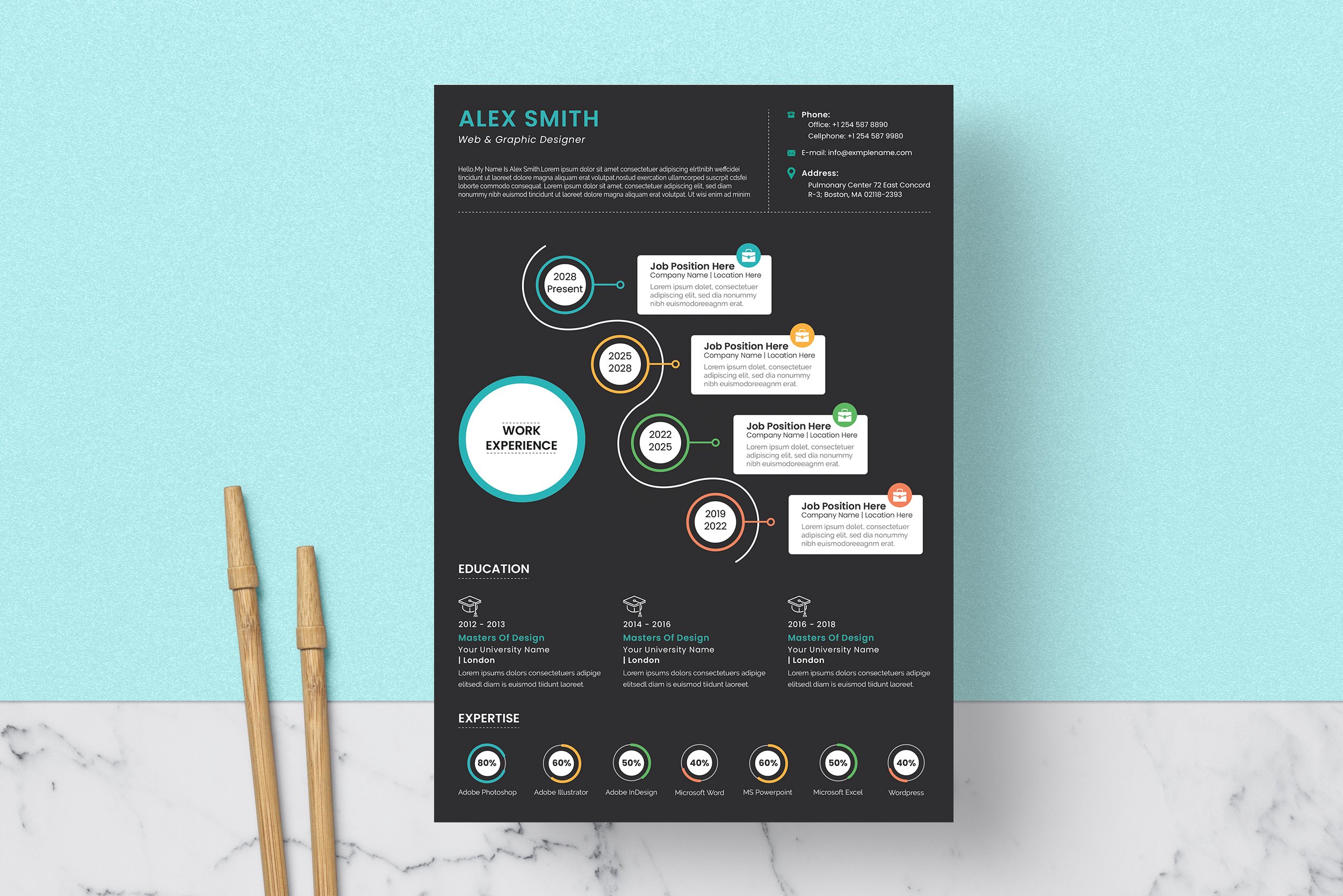 Infographic Resume/CV preview image.