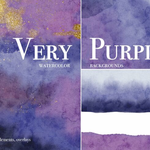 Golden Purple Watercolor backgrounds cover image.