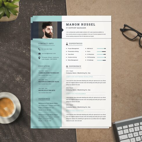 Modern Resume Template / CV cover image.