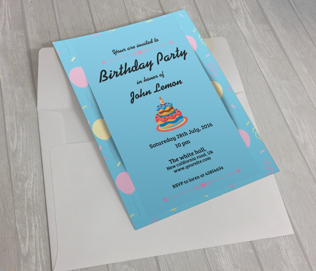 Birthday Party Invitation cover image.