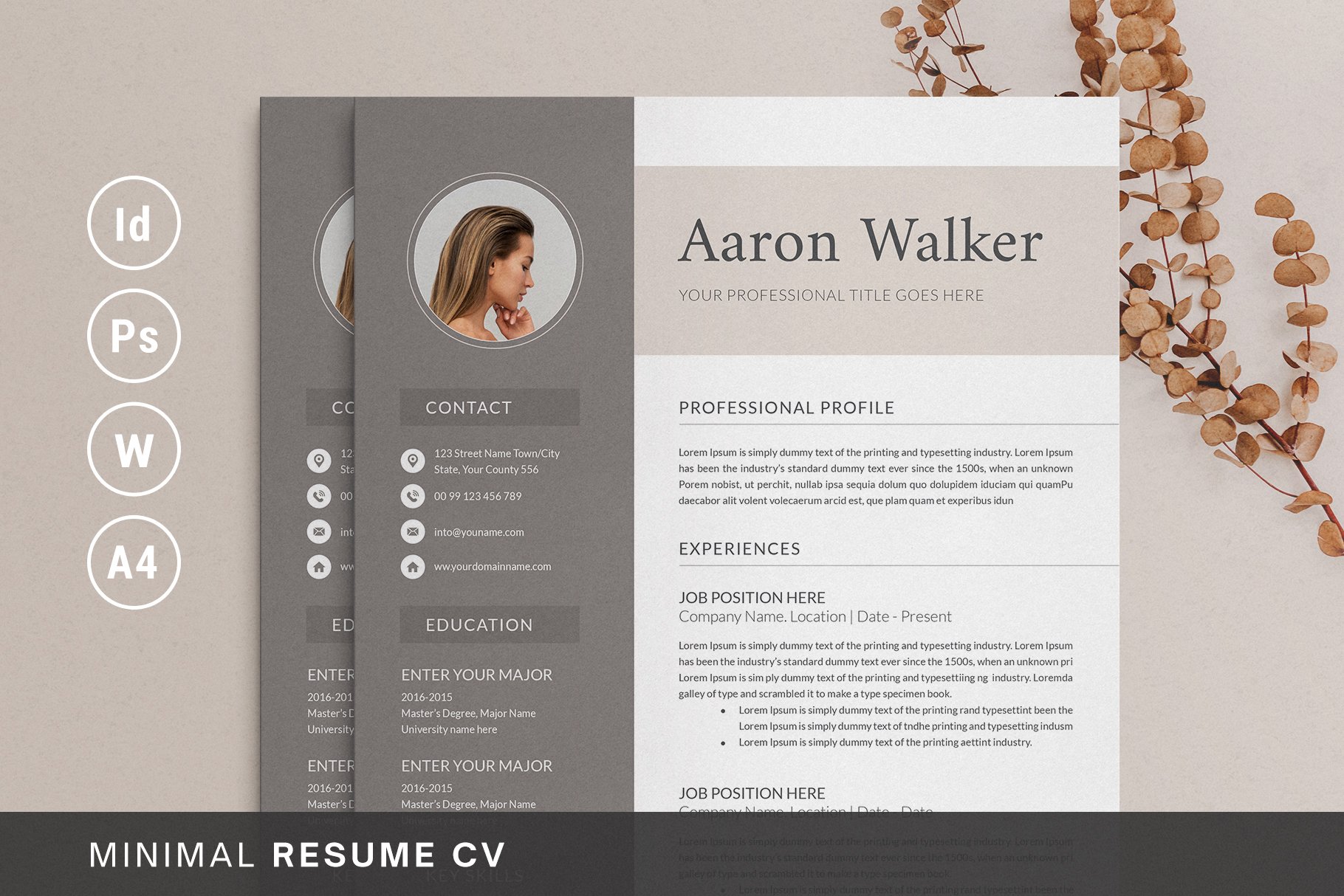 Creative resume template / CV cover image.