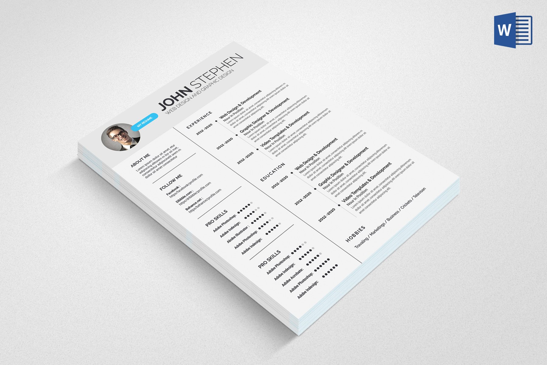 Resume/CV (2 Page) preview image.