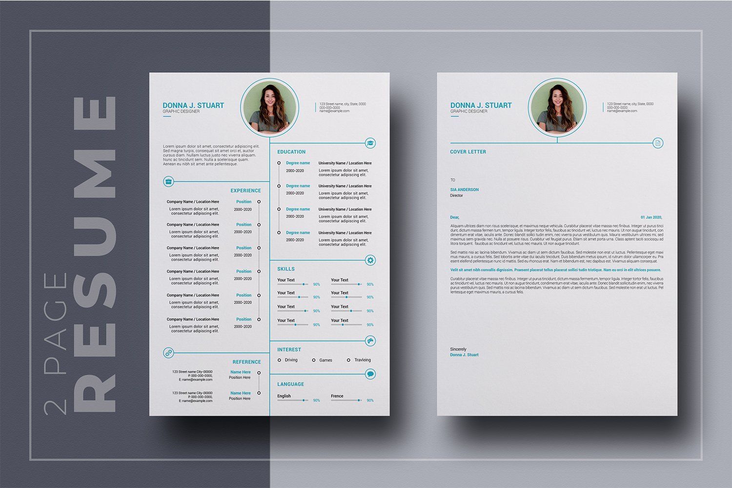 2 Page Resume Template cover image.