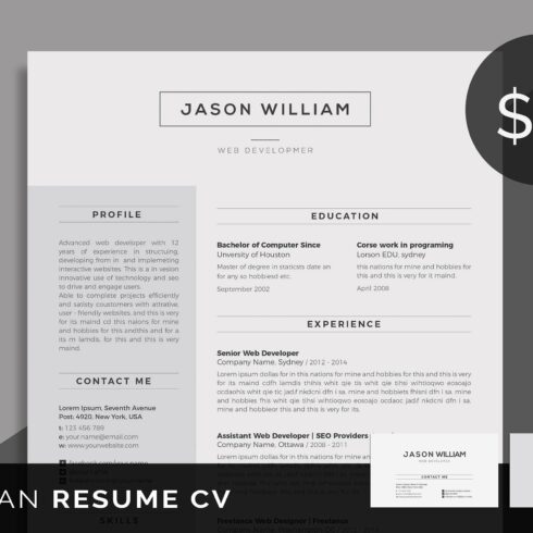 Resume/CV cover image.