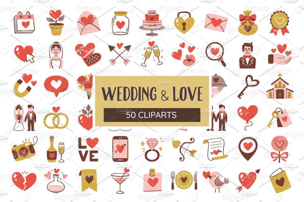 Wedding and Love Icon Collection cover image.