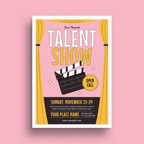 Retro Talent Show Event Flyer cover image.