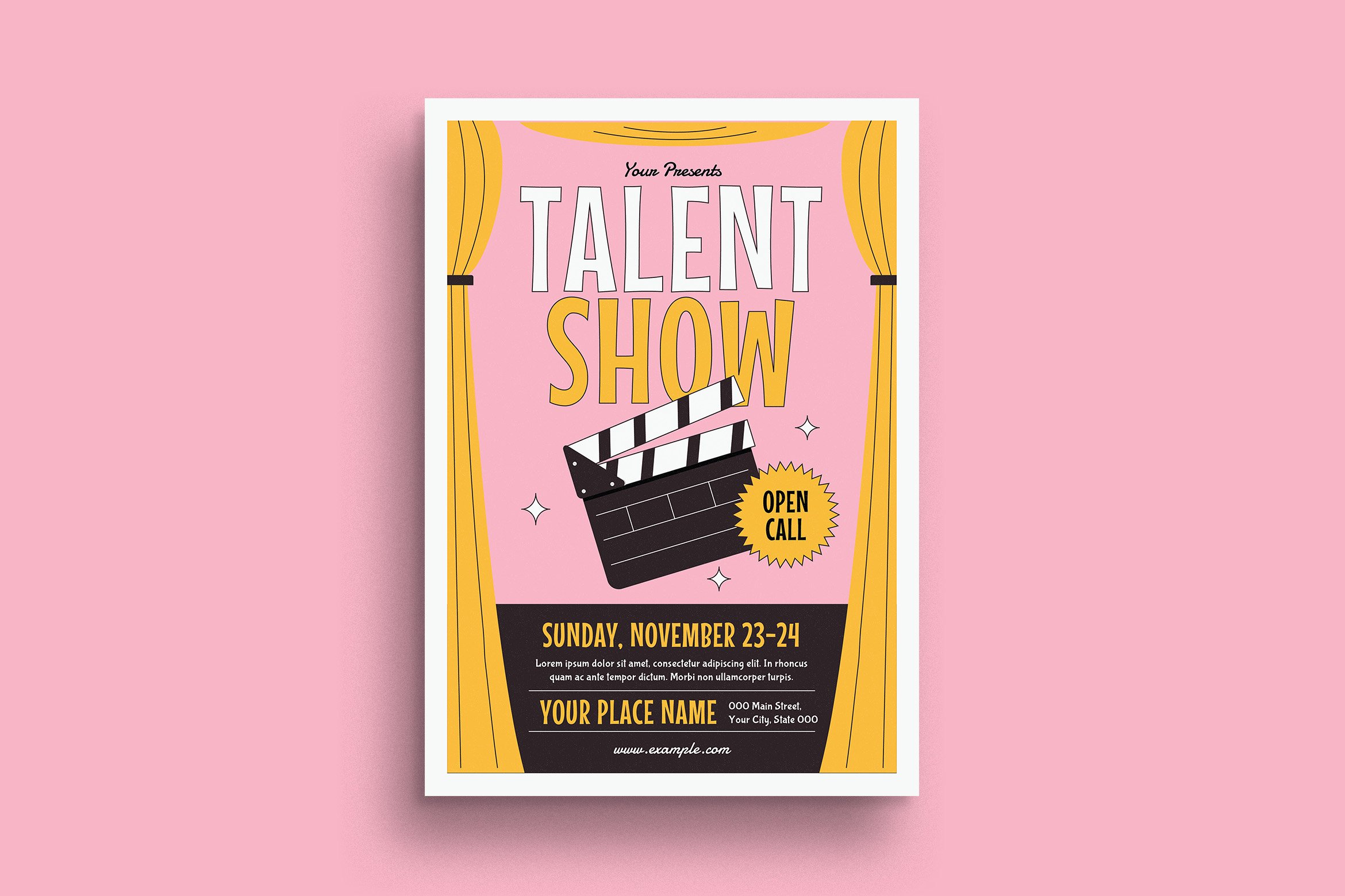 Copy of Talent Show Flyer Template  Talent show, Flyer design templates,  Flyer