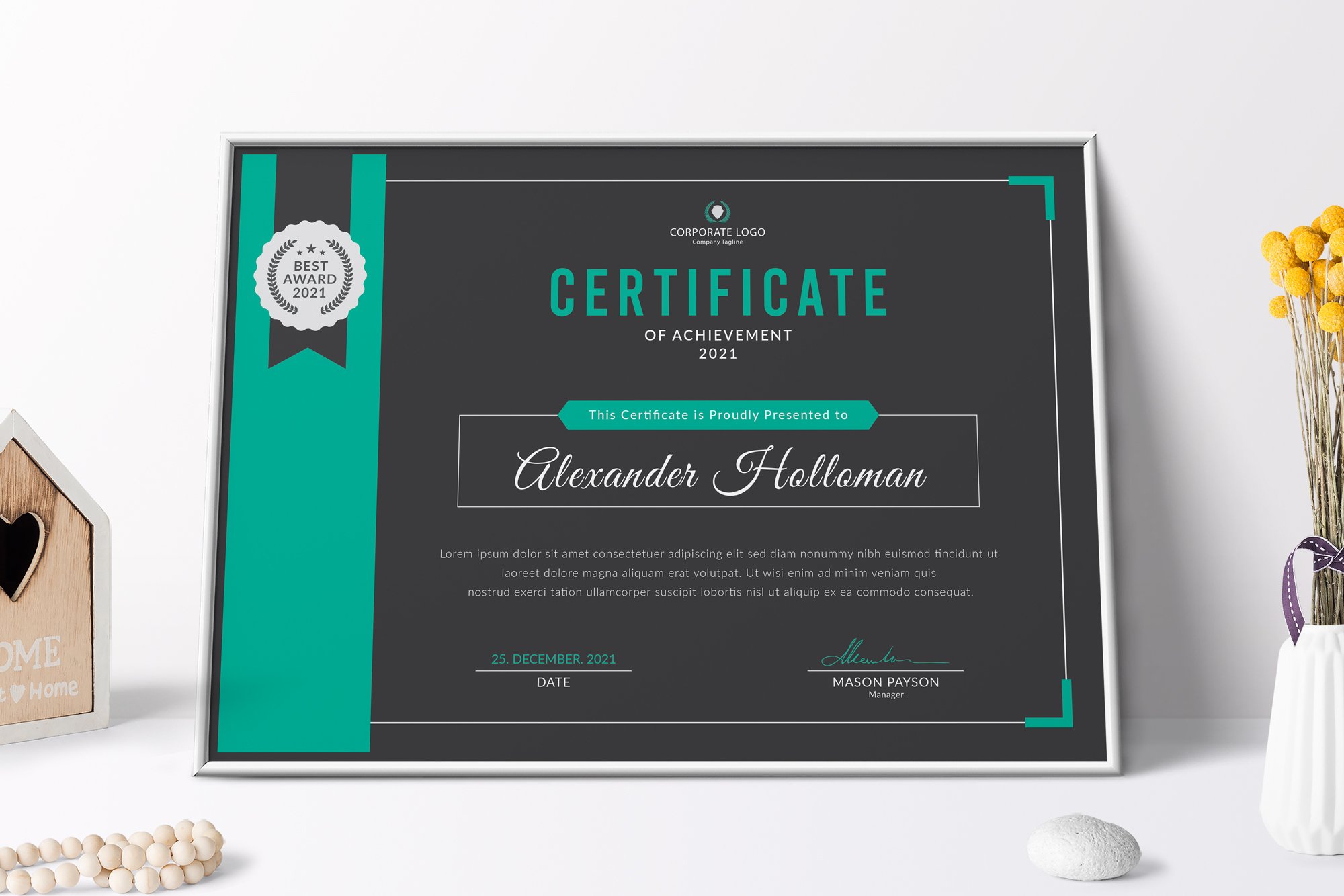 Certificate Template preview image.