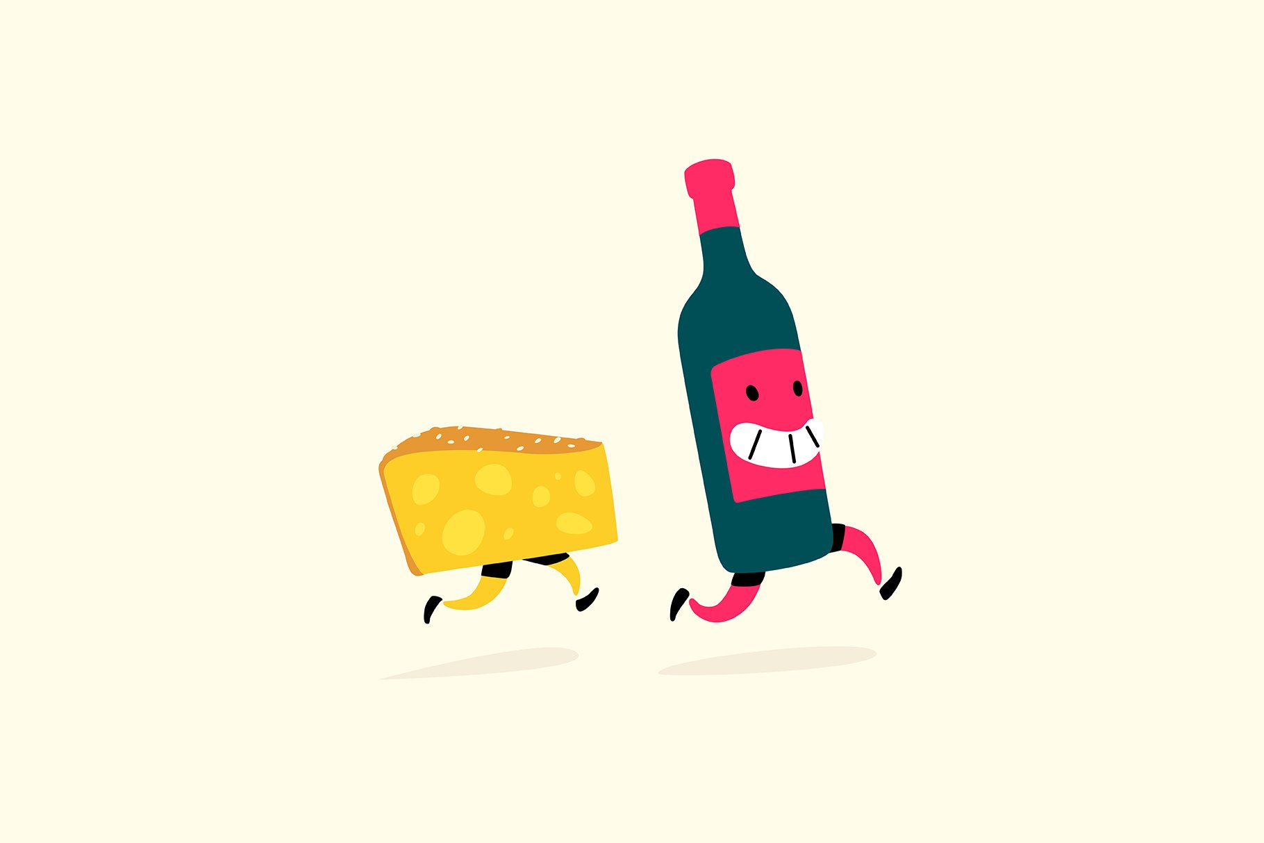 Bottle of wine and cheese) cover image.