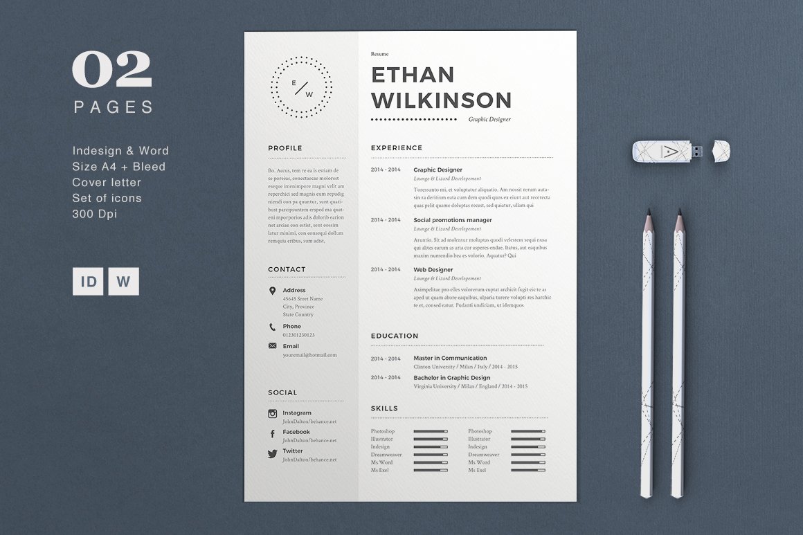 Clean and modern resume is displayed on a table.