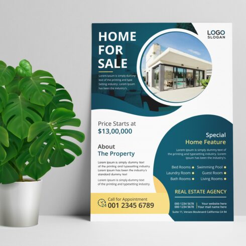 Home sale flyer template cover image.
