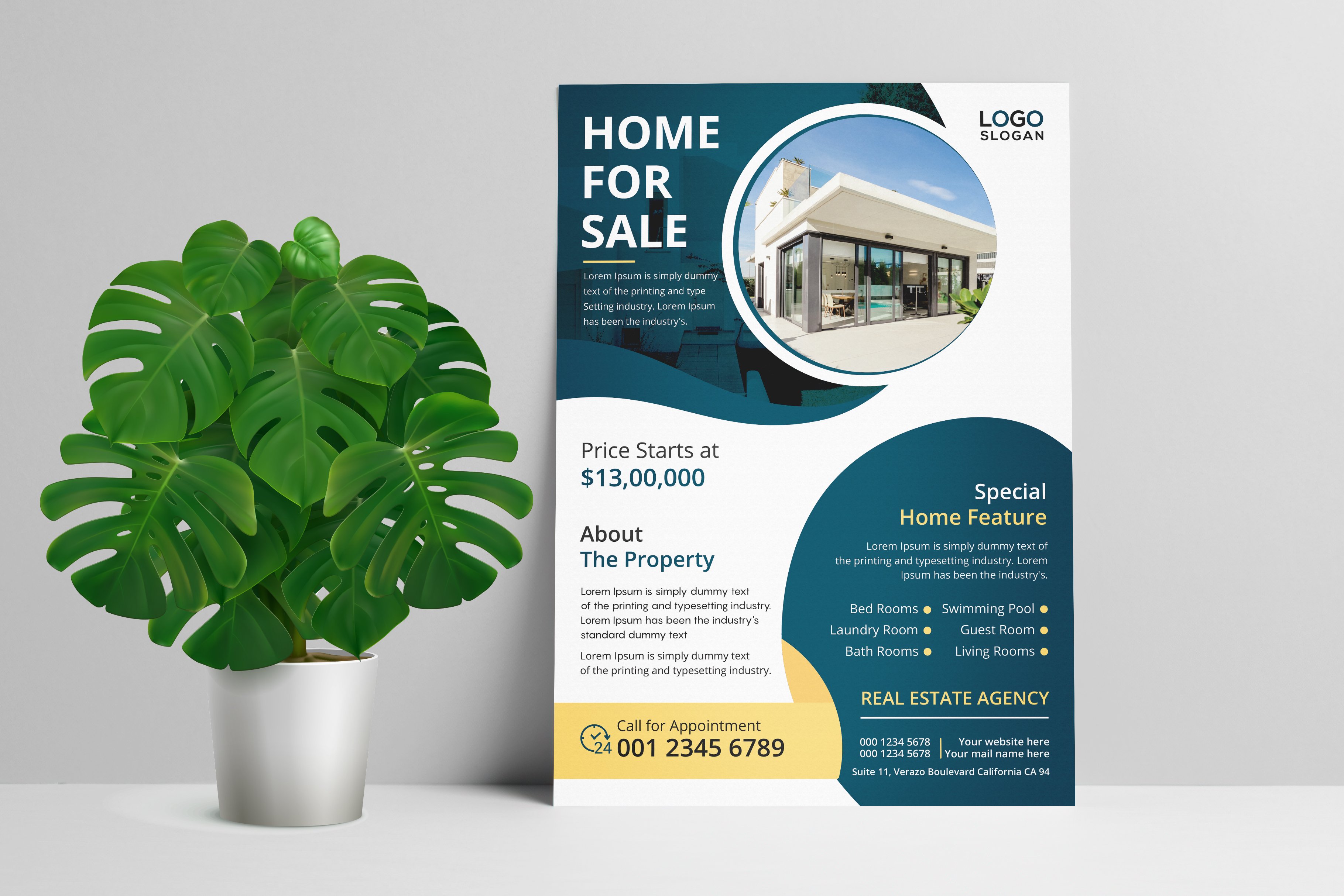 Home sale flyer template cover image.