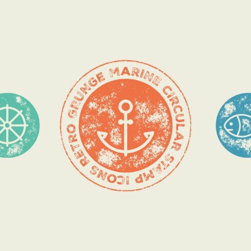 Circular Stamp Marine Vector Icons cover image.