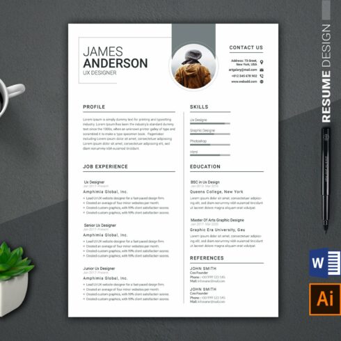 Resume MS Word cover image.