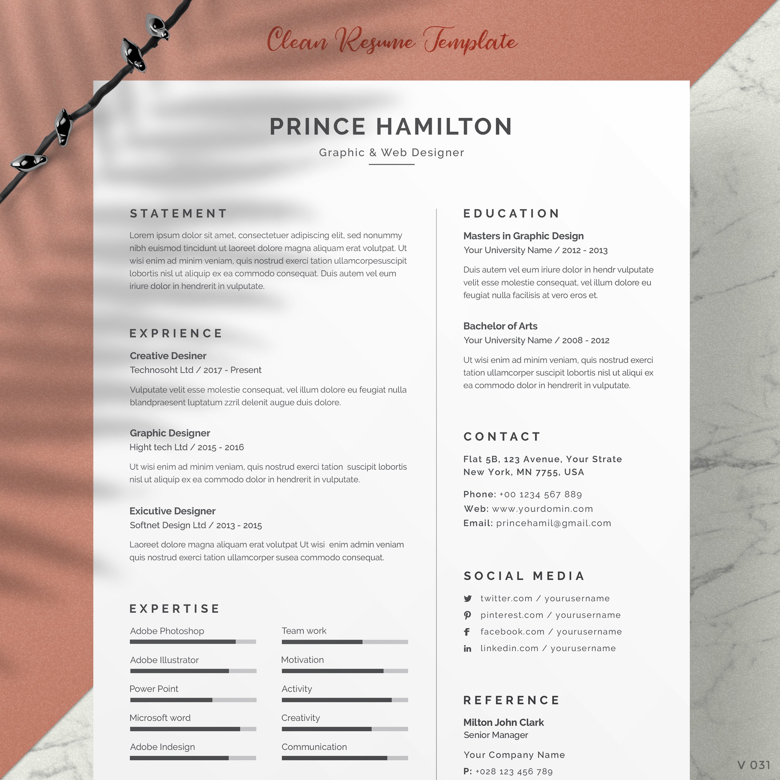 Word Resume/CV preview image.
