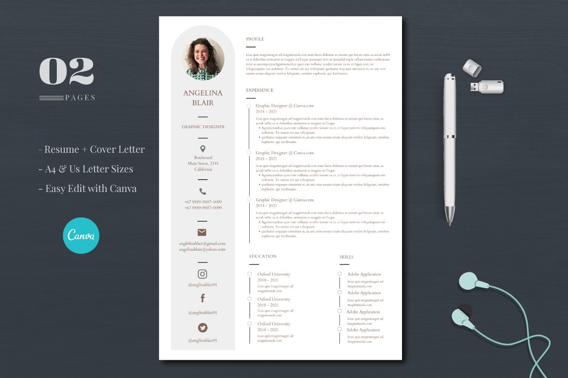 Minimalist Resume - Canva cover image.