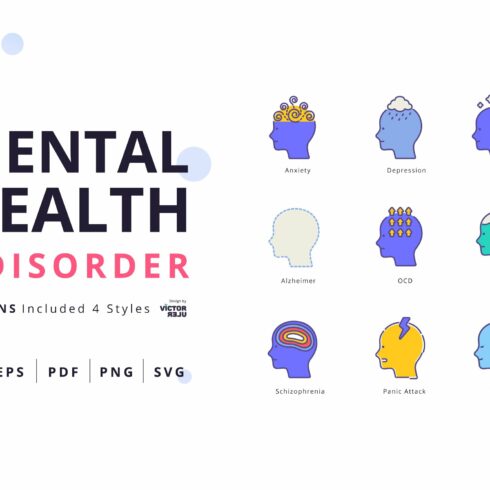 Mental Health&Disorder Icons Pack cover image.