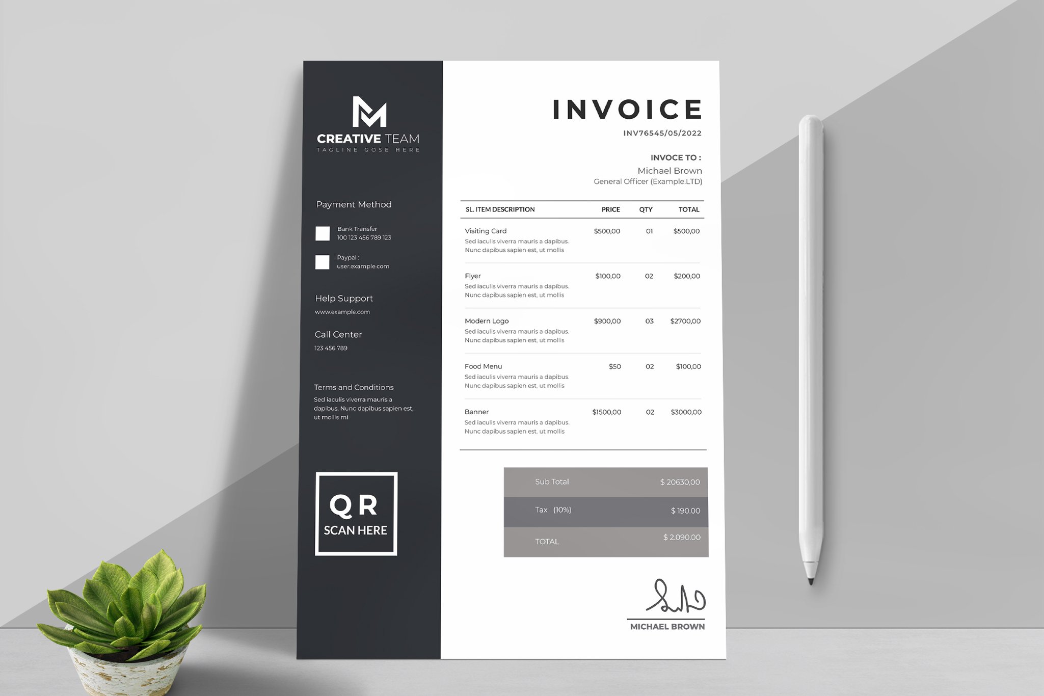 Invoice Template Layout cover image.