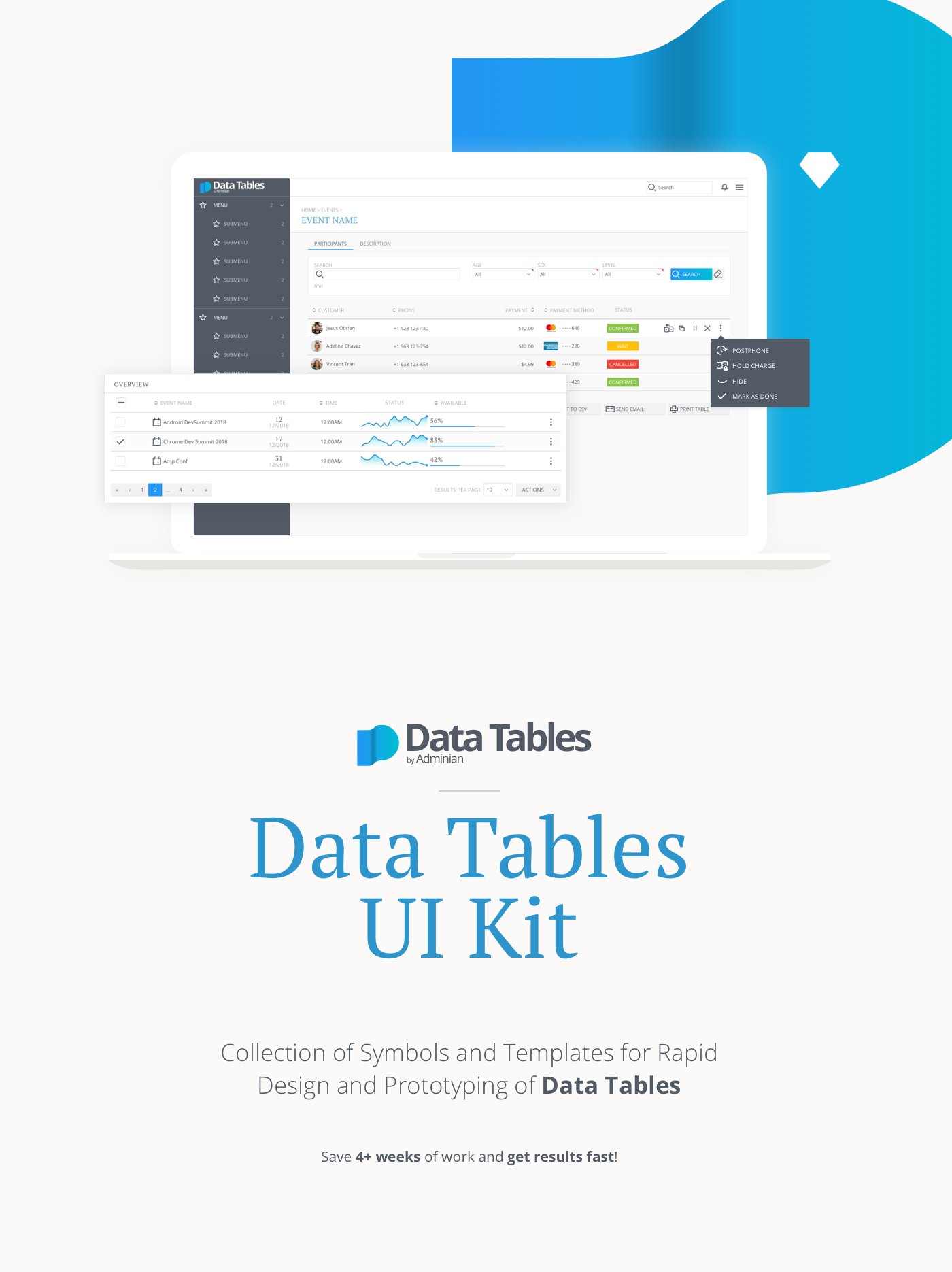 Adminian2 Data Tables preview image.