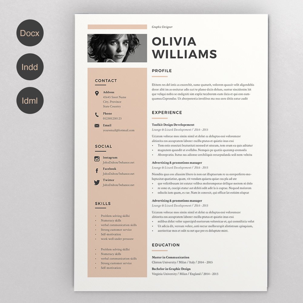 Resume Olivia cover image.