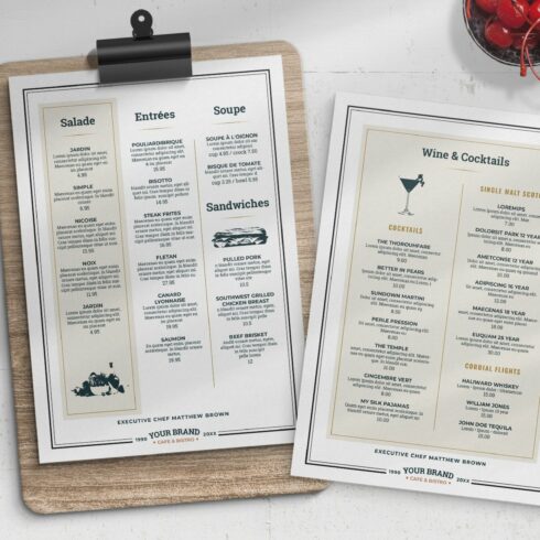 Elegant Menu Template cover image.