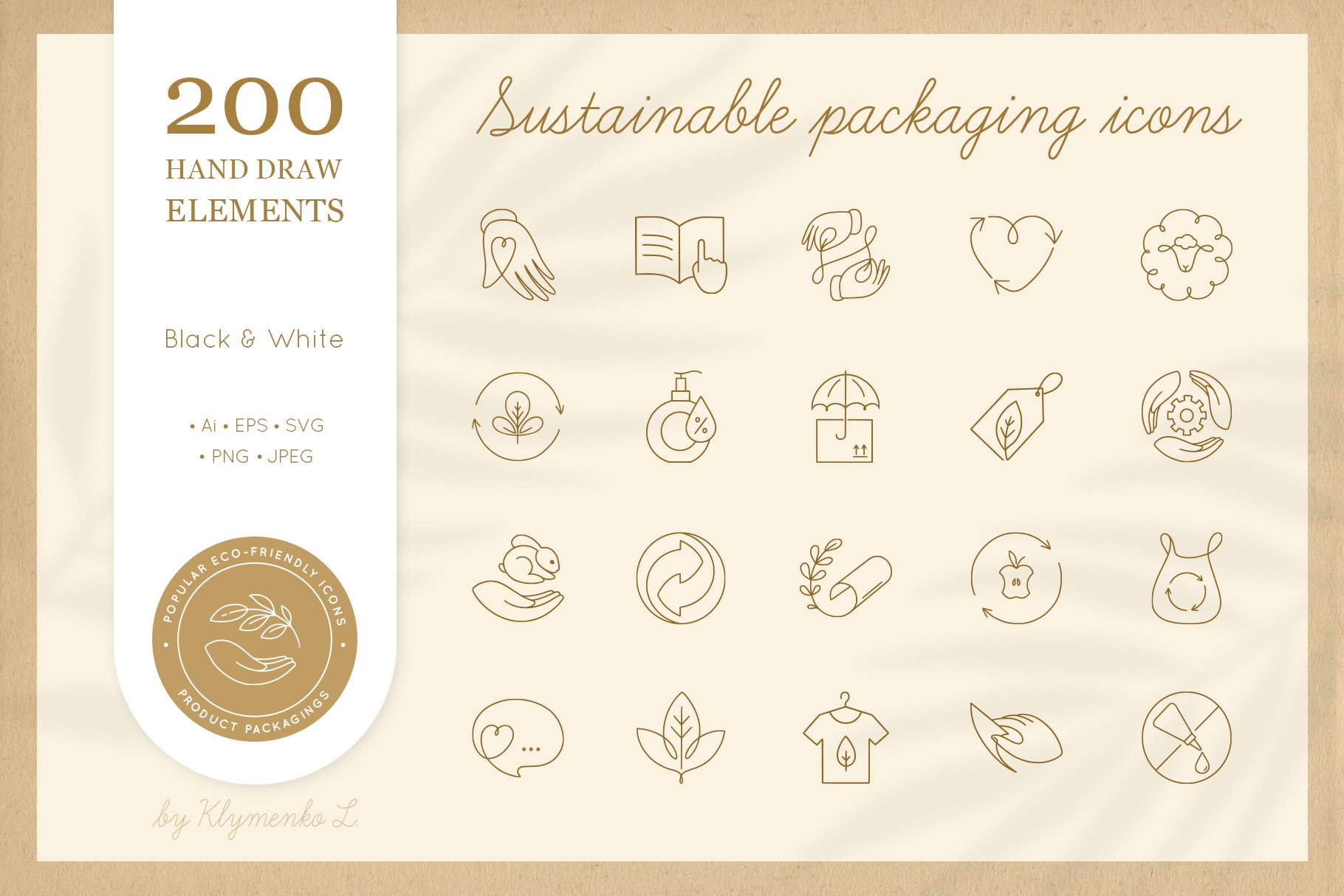 Sustainable Packaging Icons cover image.