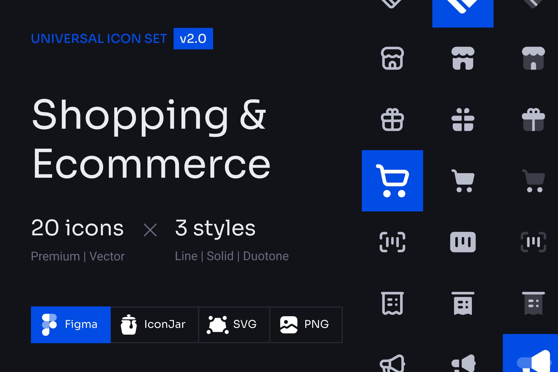 Shopping and Ecommerce Icon Set cover image.