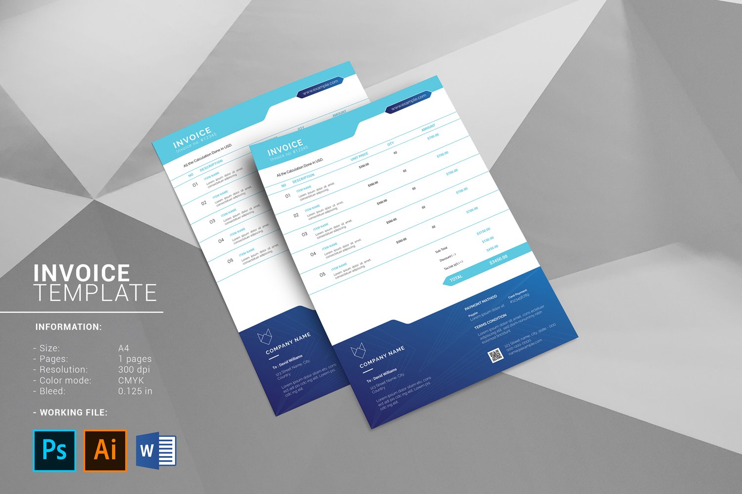 Invoice Template Bundle preview image.