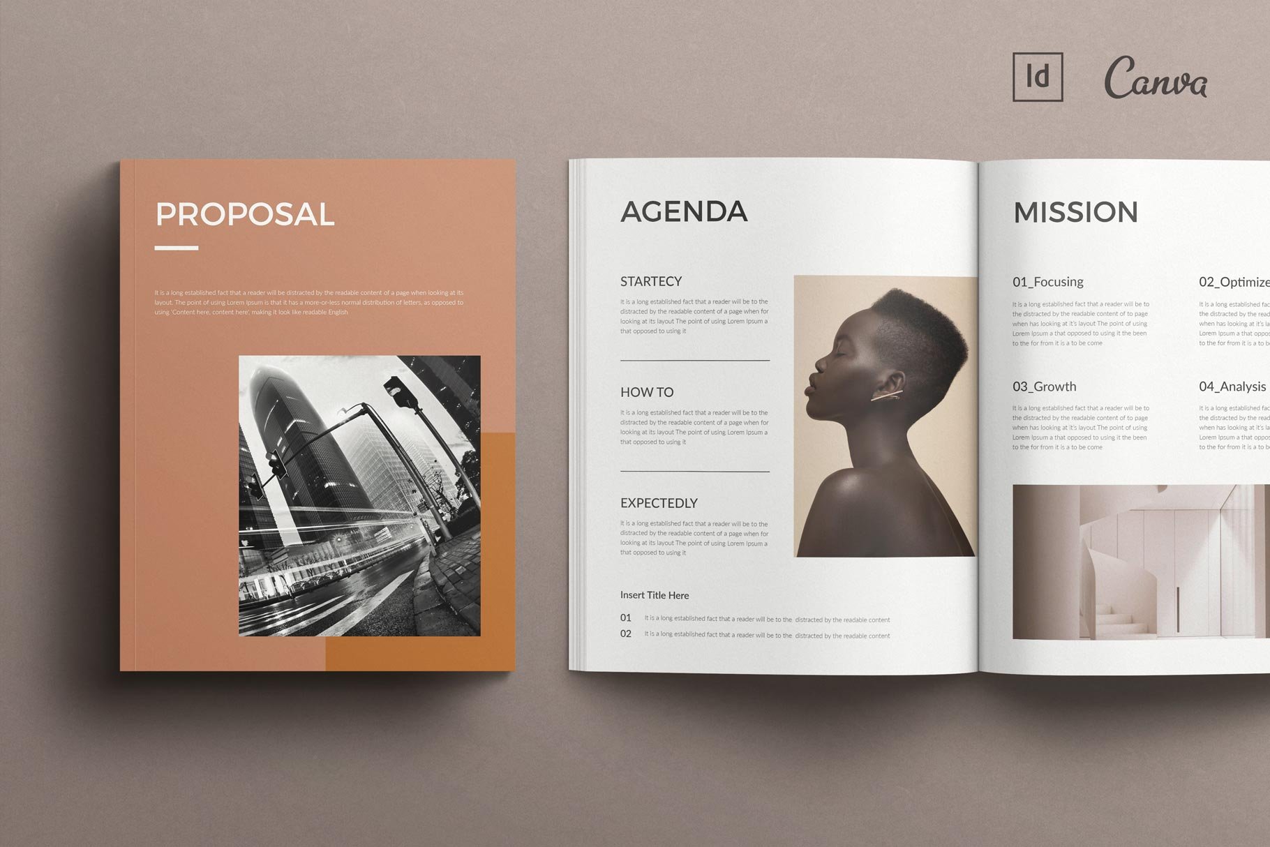 Business Proposal Template CANVA cover image.