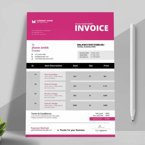 Minimal Invoice Layout cover image.
