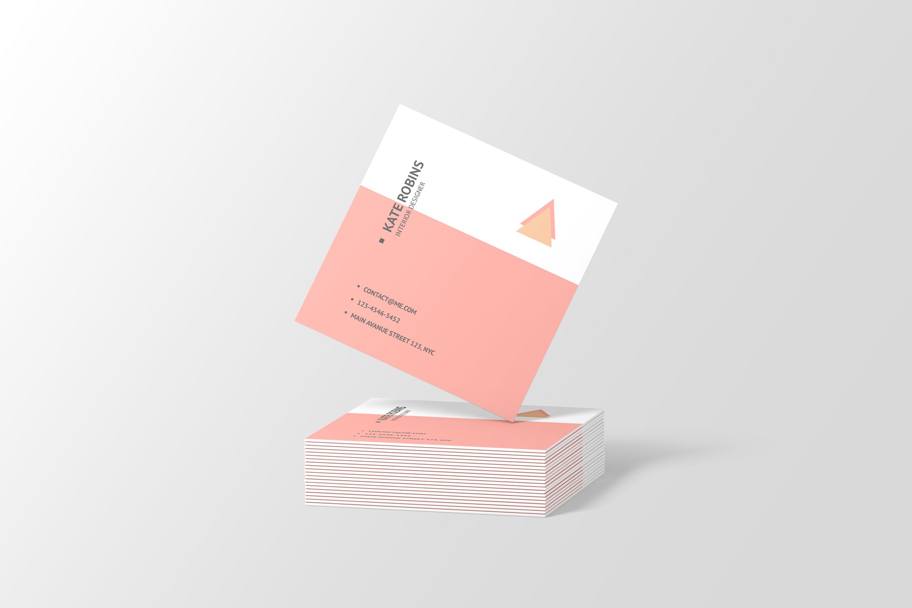 Square Business Card Mockup preview image.