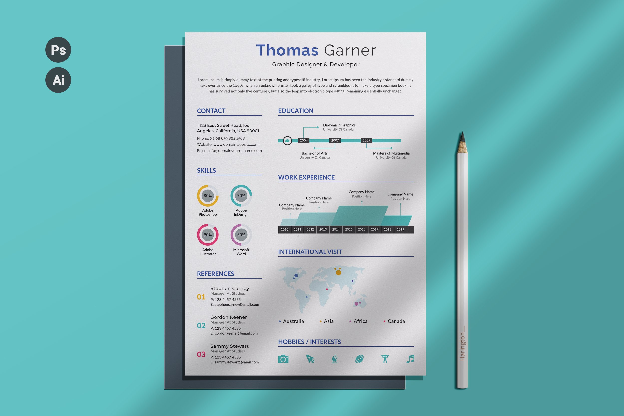 Infographic Resume/CV Template preview image.