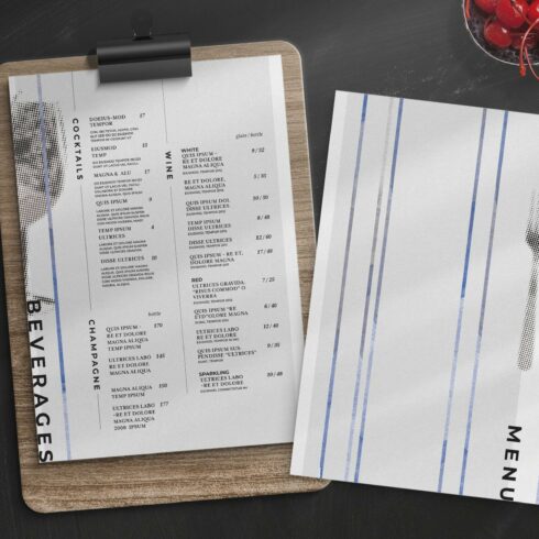 Modern Menu Template cover image.