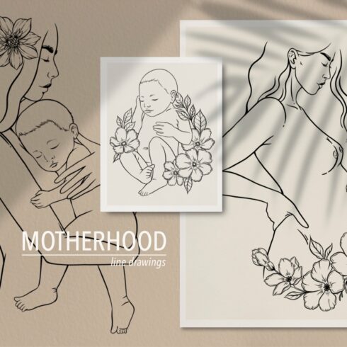 motherhood line art cover image.