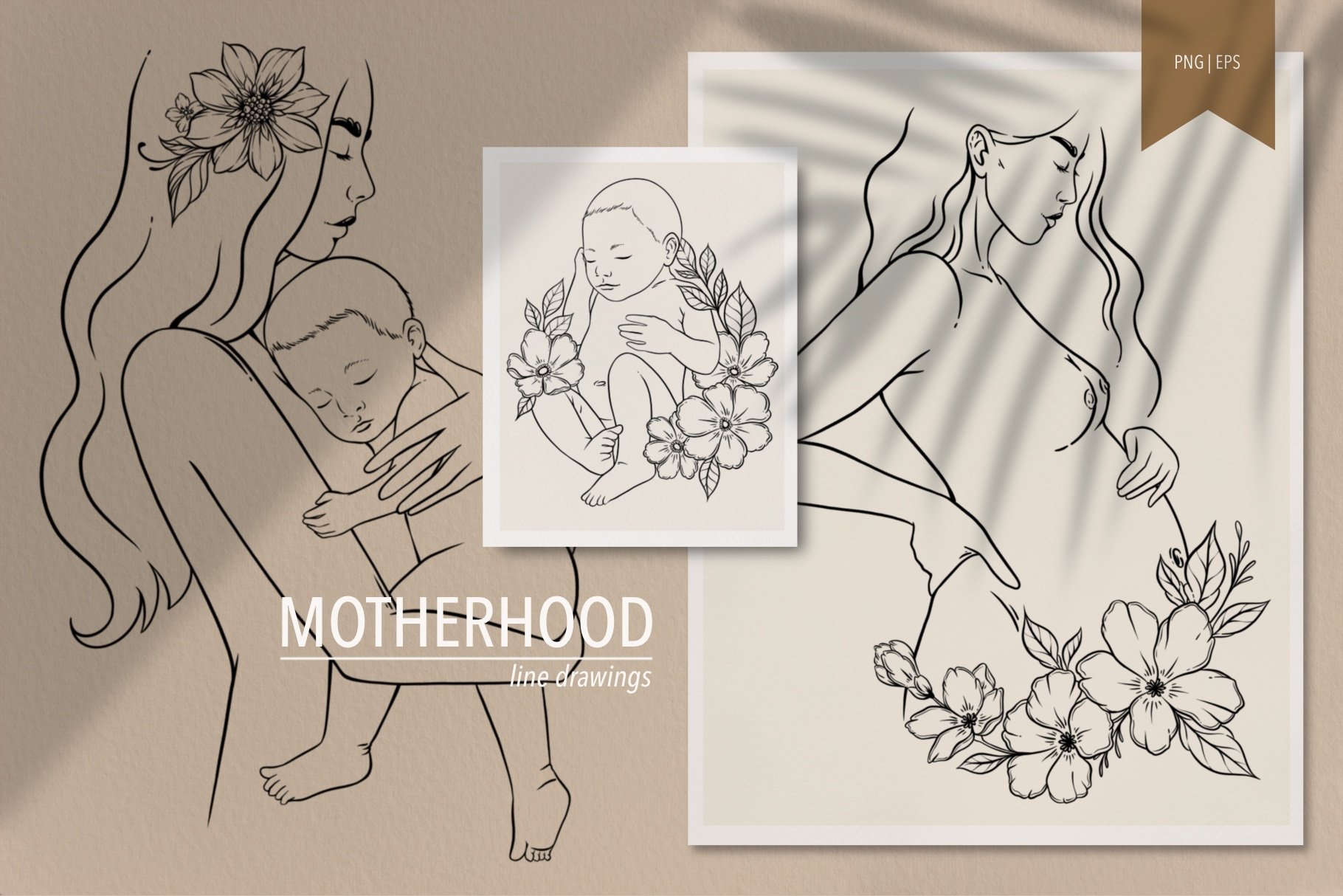 motherhood line art cover image.