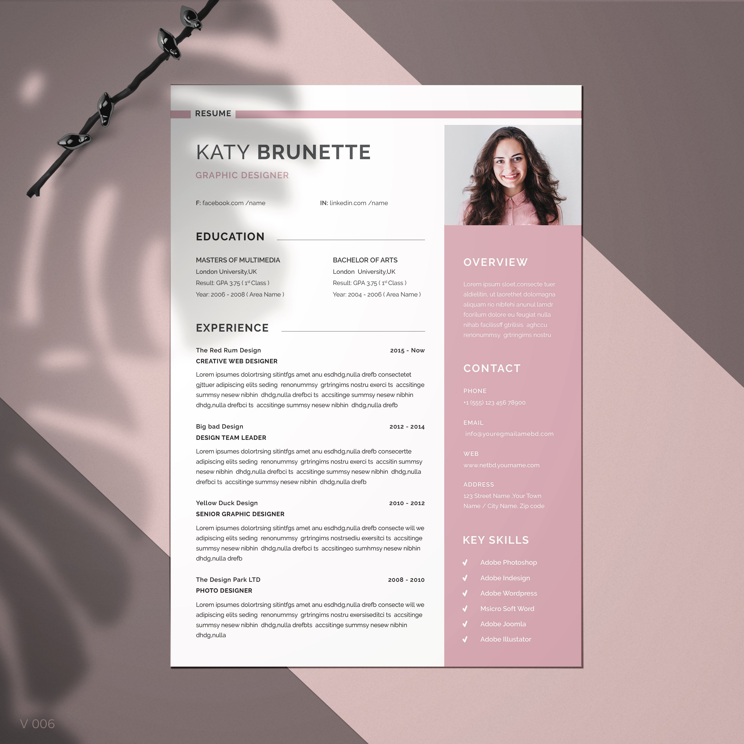 Resume Template / CV cover image.