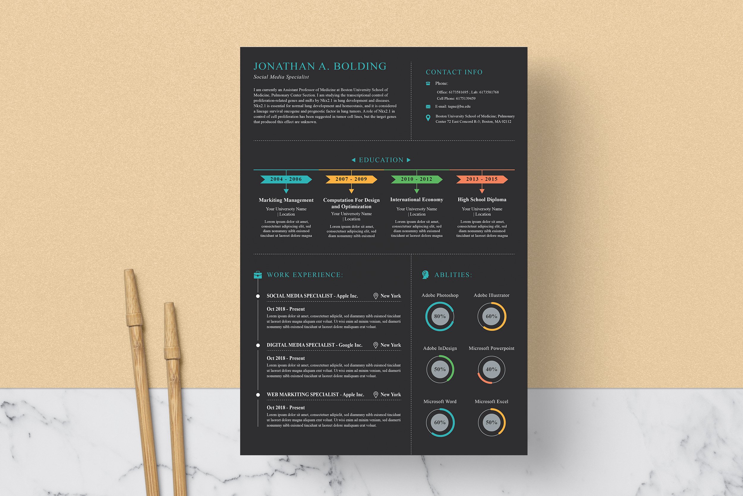 Infographic Resume/CV cover image.