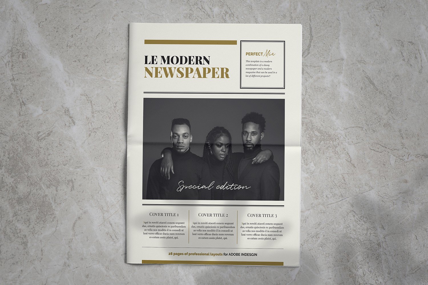Modern Newspaper Magazine Template preview image.