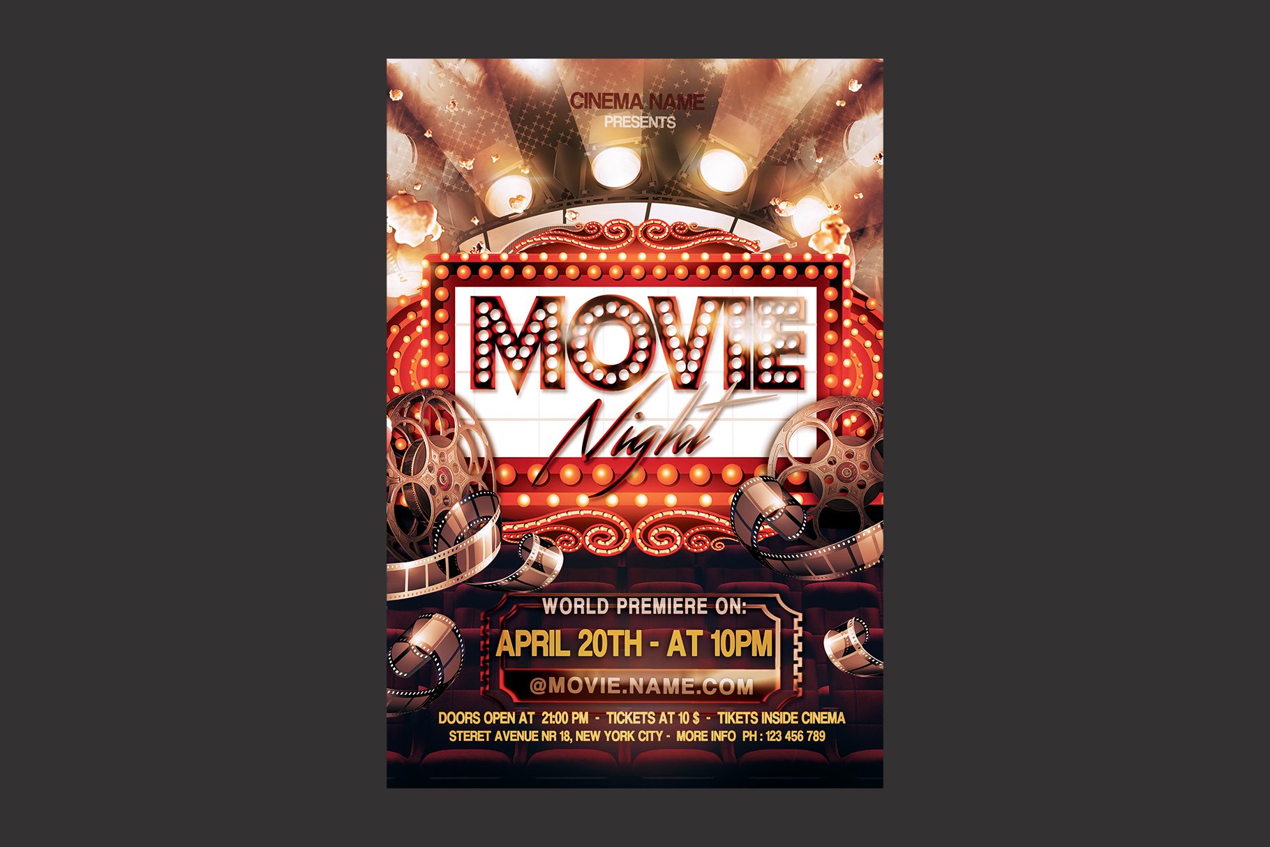 Movie Cinema Flyer cover image.