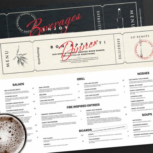 Contemporary Menu Template cover image.