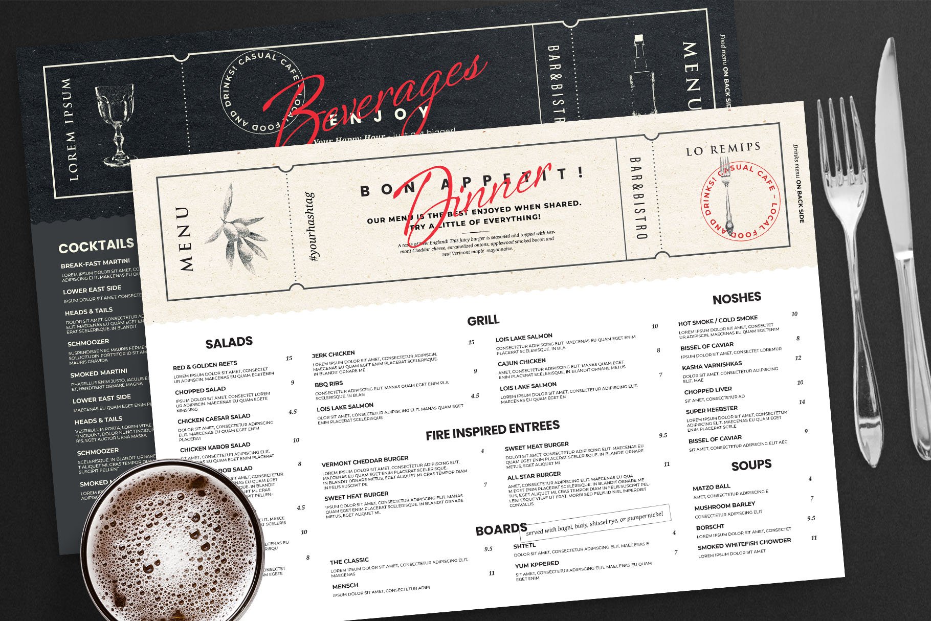 Contemporary Menu Template cover image.