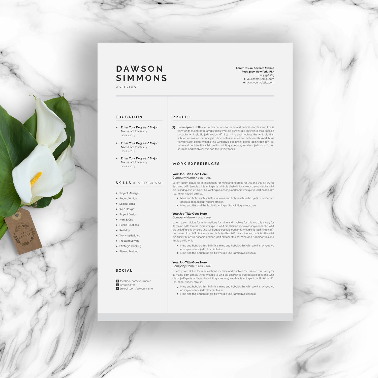 Resume Template 3 Page | CV Template cover image.