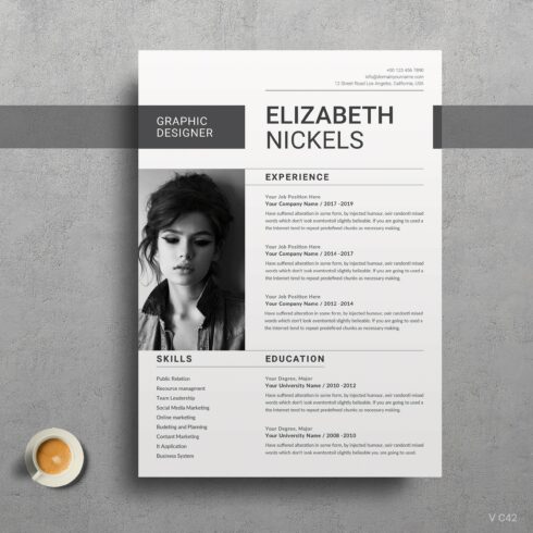 Feminine Resume/CV Word cover image.