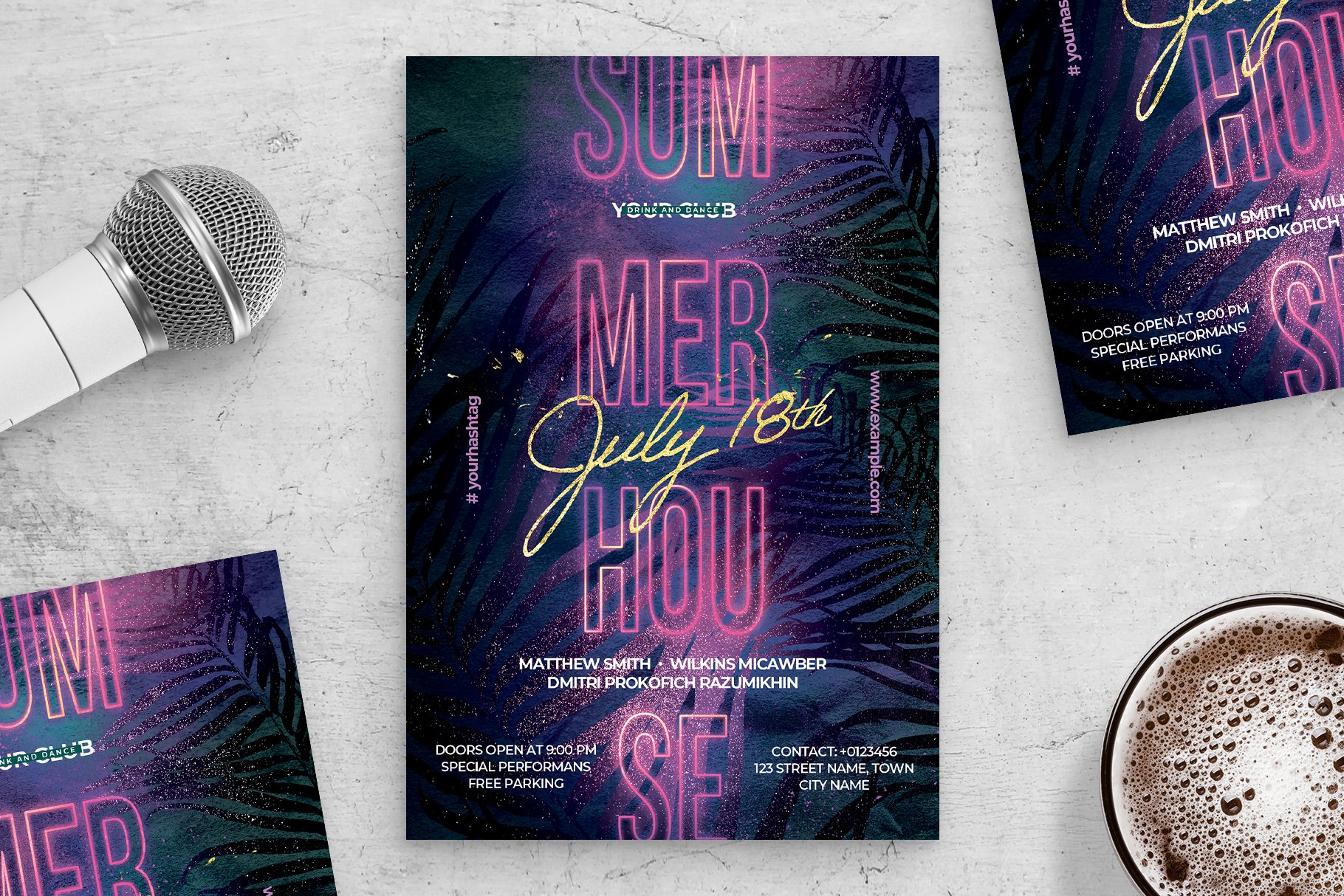 Summer House DJ Flyer + Banners cover image.