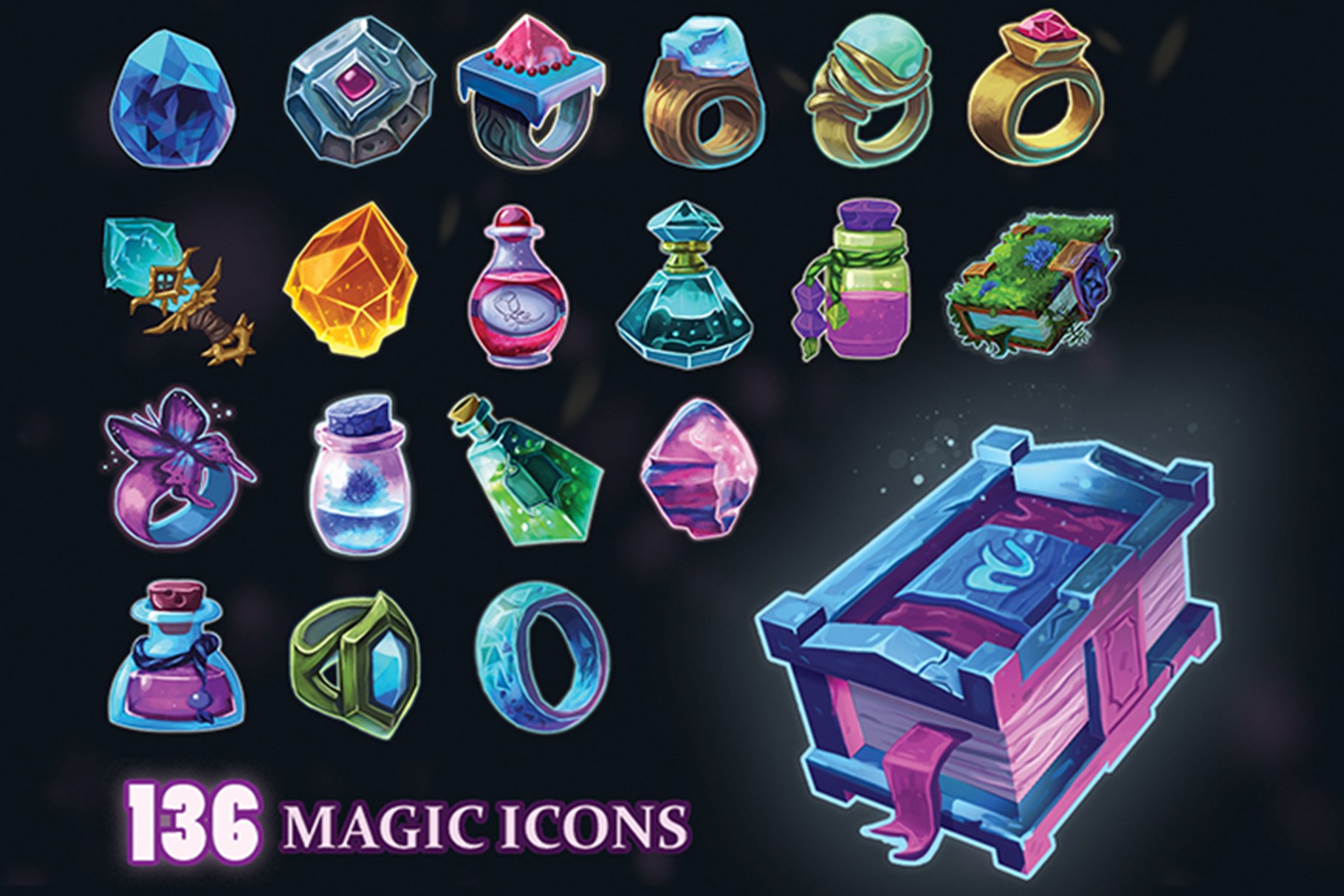 Stylized Magic Icons Pack cover image.