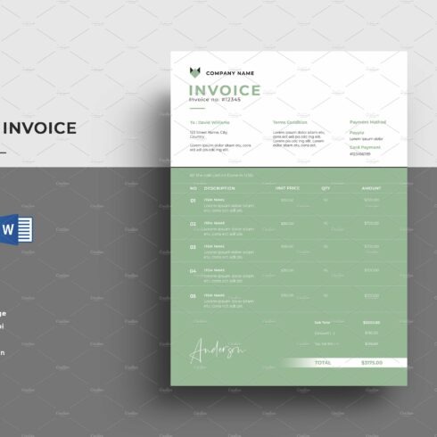 Invoice Template V27 cover image.