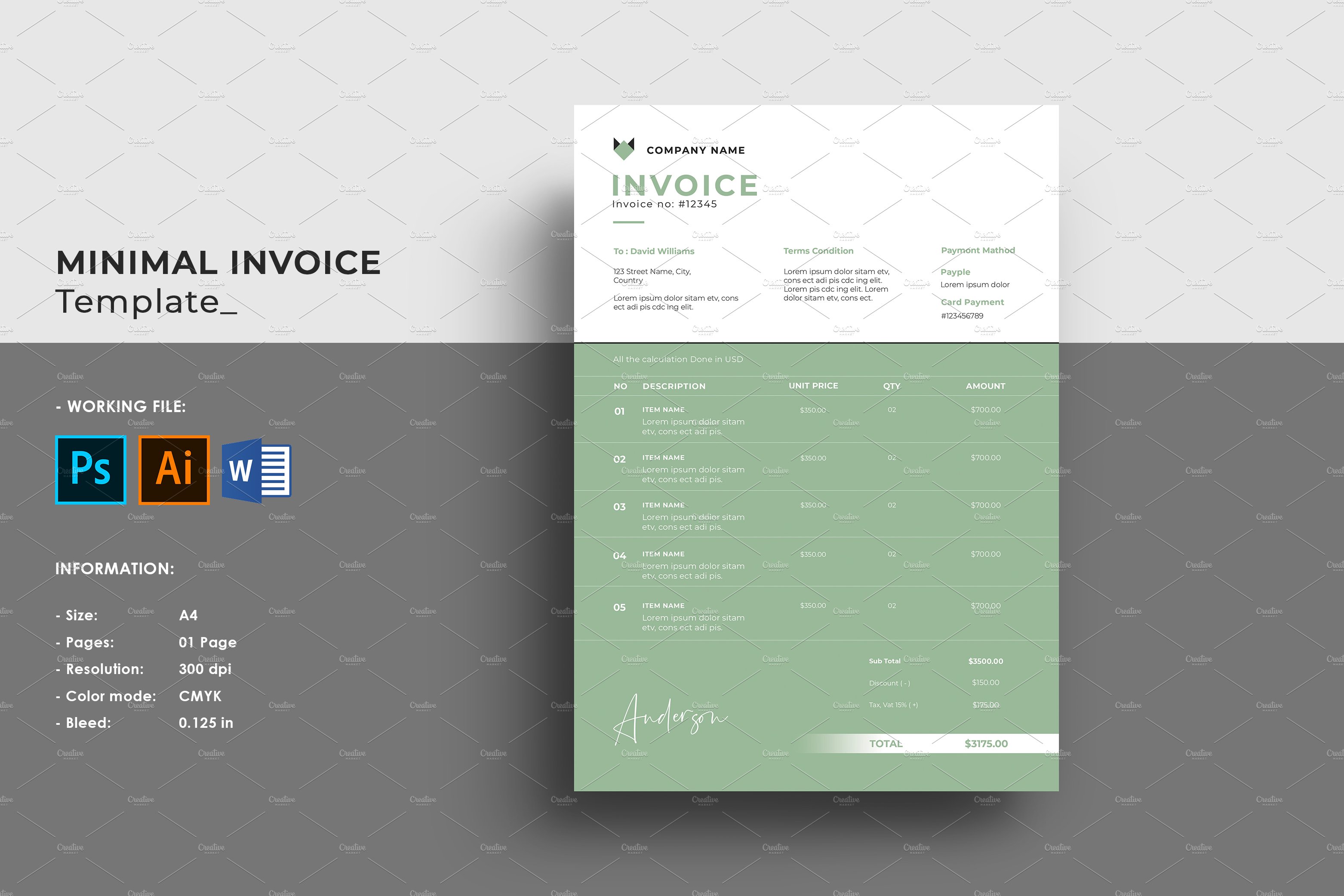 Invoice Template V27 cover image.