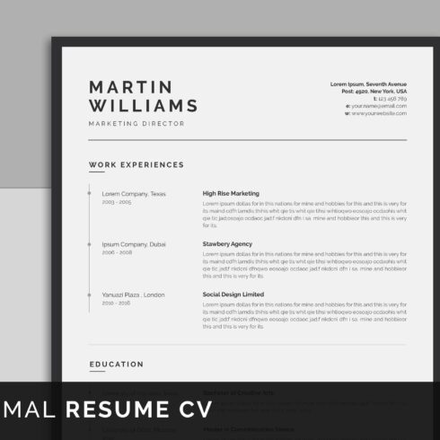 Resume CV cover image.